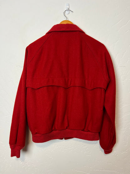 English Squire Red Wool Bomber Jacket - Size 38