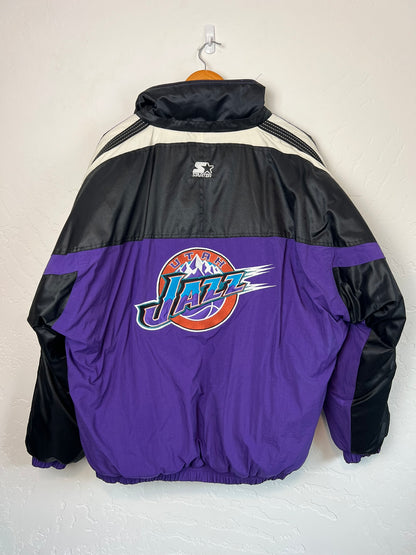 Starter Utah Jazz Puffer Purple Mountain Logo - L