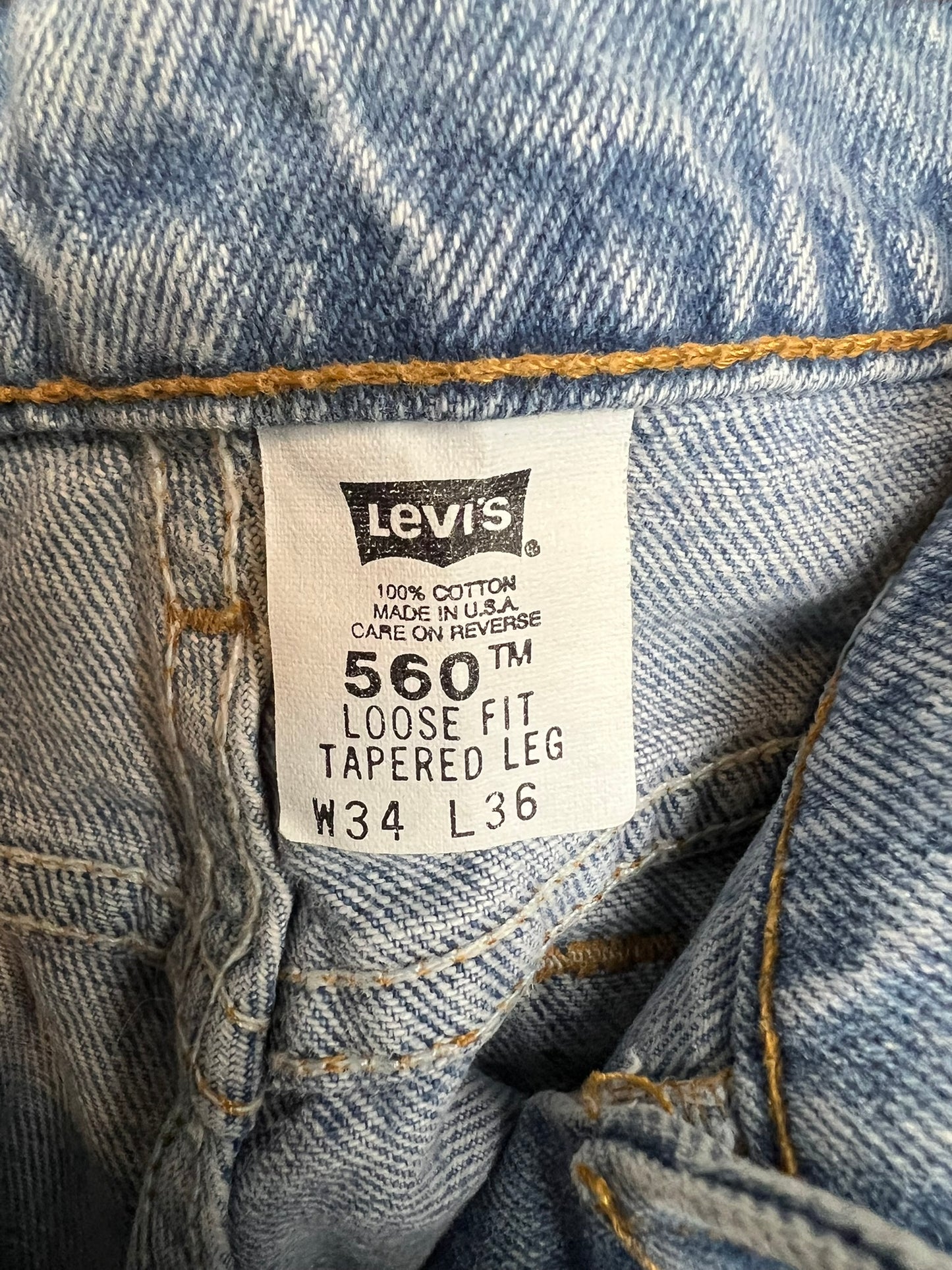 Levi's 560 Loose Tapered Jeans - W34 L36