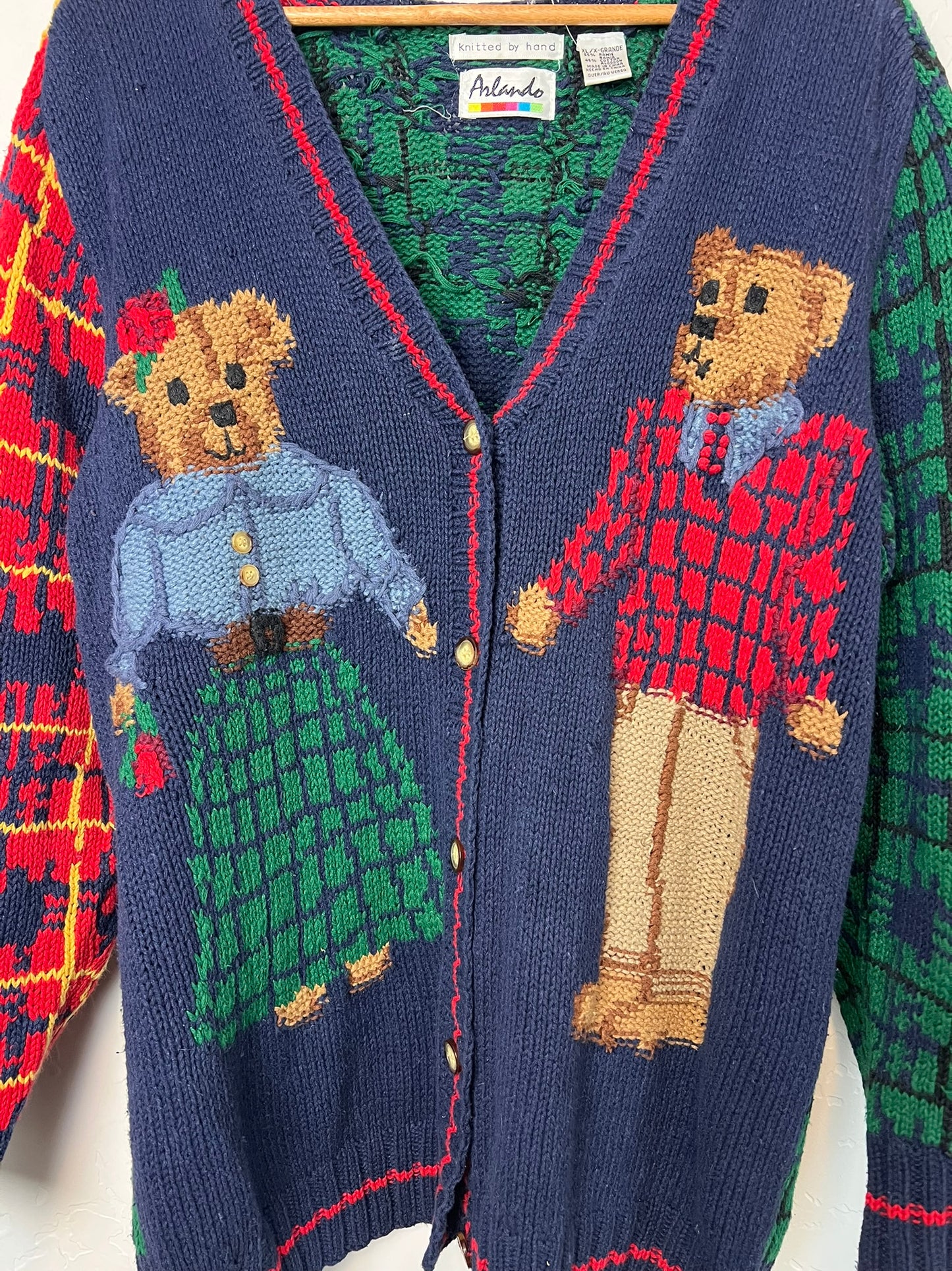 Arlando Hand-Knit Teddy Bear Cardigan - XL