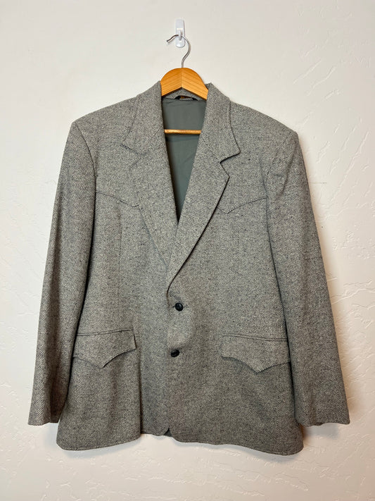 Pioneer Wear Grey Tweed Wool Western Blazer - Size 42