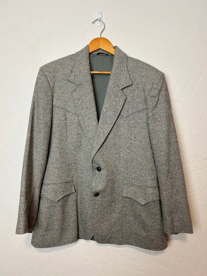 Pioneer Wear Grey Tweed Wool Western Blazer - Size 42