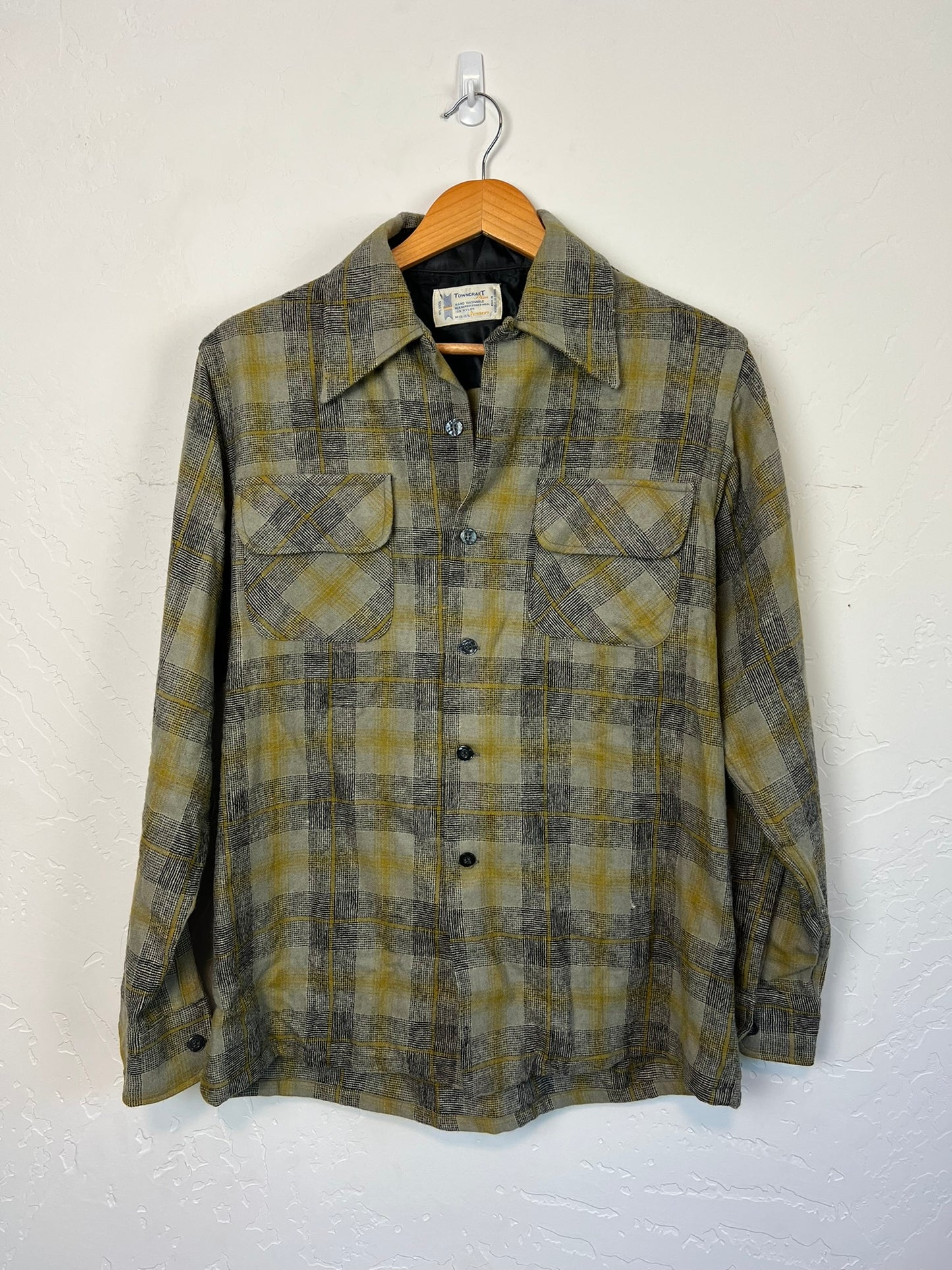 Towncraft Plus by Penneys Wool Plaid Board Shirt - M