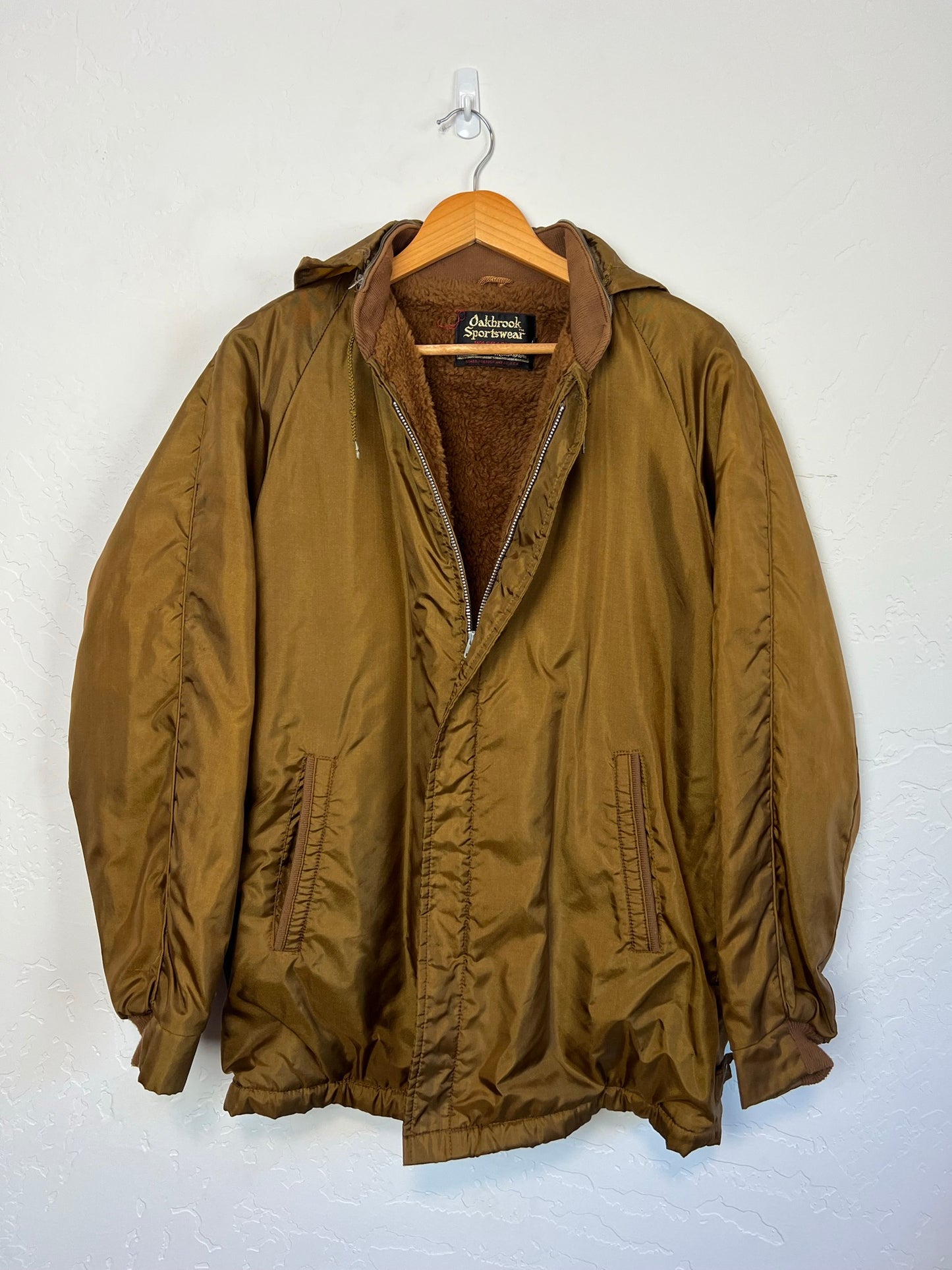 Oakbrook Sportswear Sherpa-Lined Hooded Bomber - L