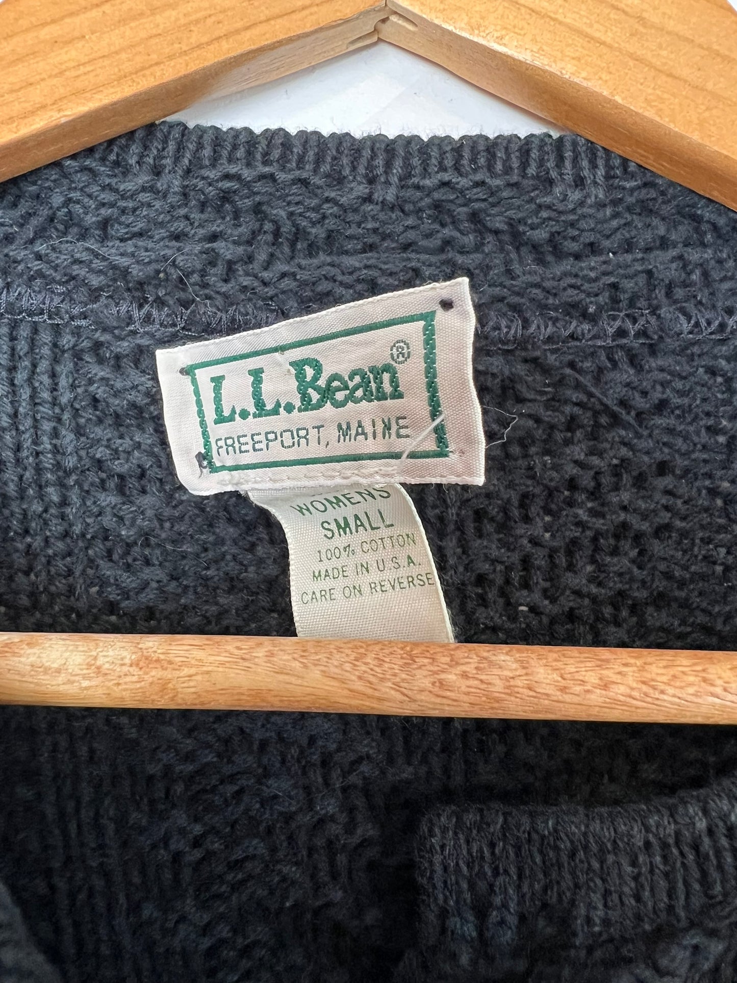 L.L. Bean Cable Knit Cotton Cardigan - Women's S