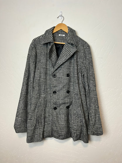 COOFANDY Glen Plaid Peacoat - L
