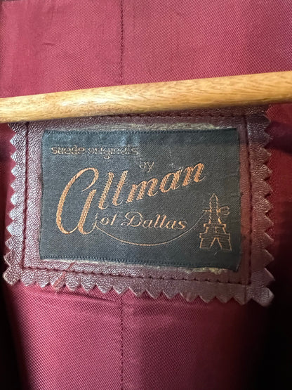 Altman of Dallas Oxblood Leather Belted Jacket - M