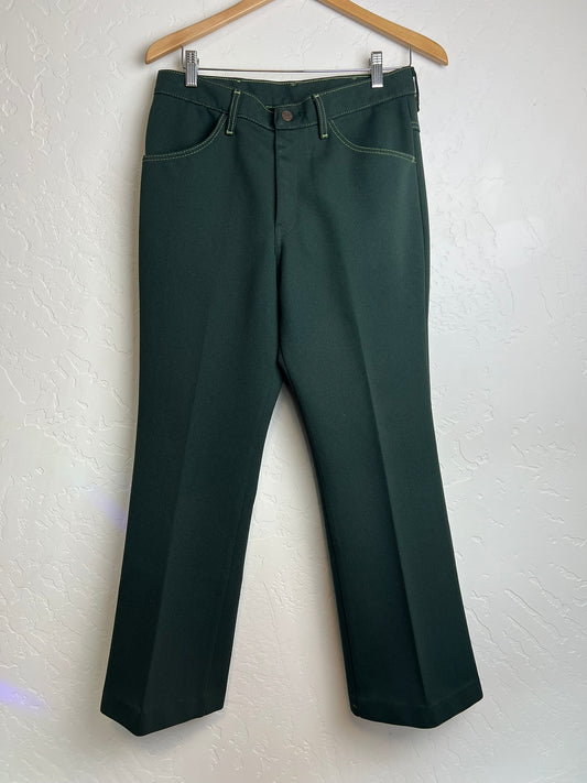 Farah Forest Green Flared Trousers - 32