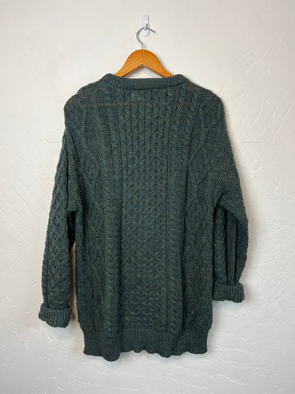 Aran Crafts Ireland Cable Knit Fisherman Sweater - L