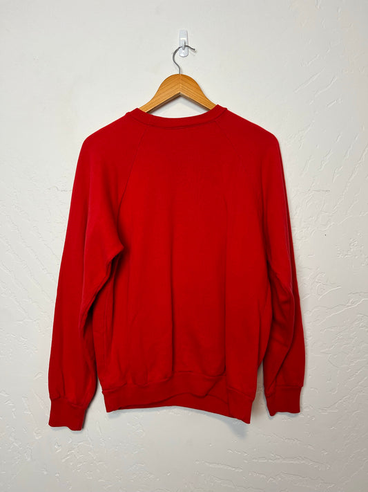 Vintage Red Christmas Carousel Horse Applique Sweatshirt - Size L