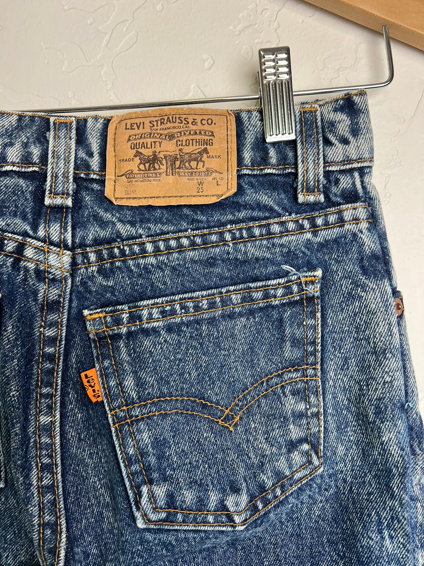 Levi's Orange Tab Acid Wash Jeans Youth USA - 14 Slim