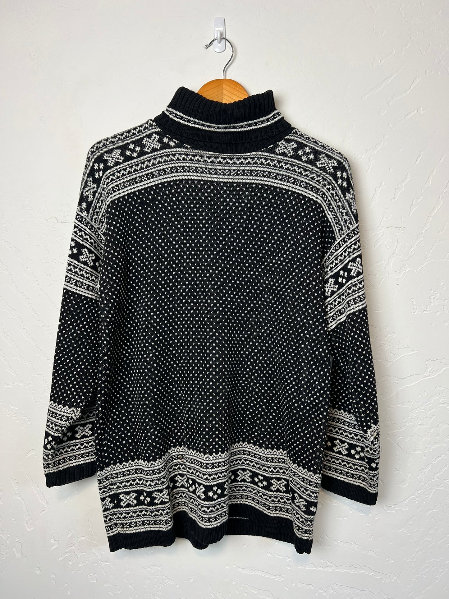 Delia McKain Fair Isle Turtleneck Black & White - S