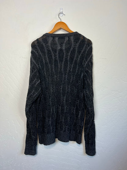 Pringle of Scotland Charcoal Cable Knit Sweater - Size XL
