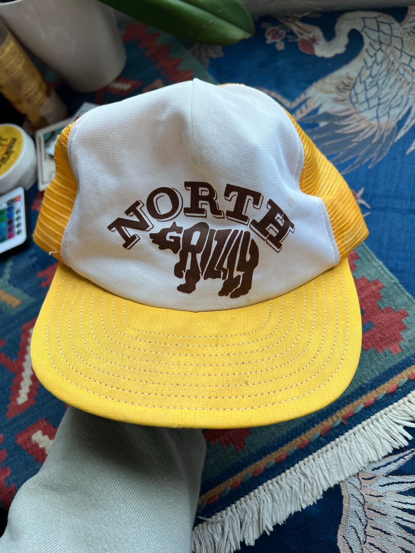 North Gorge Yellow & White Trucker Hat - Green Underbill