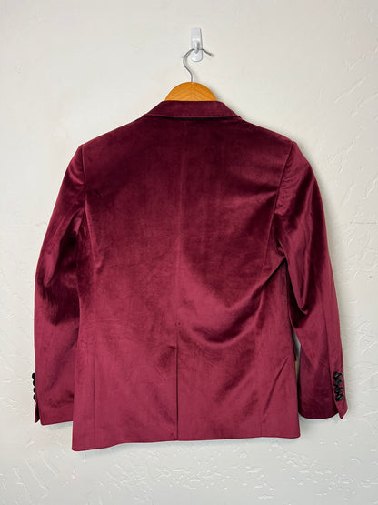 Elie Balleh Burgundy Velvet Blazer - Boys M (10-12)