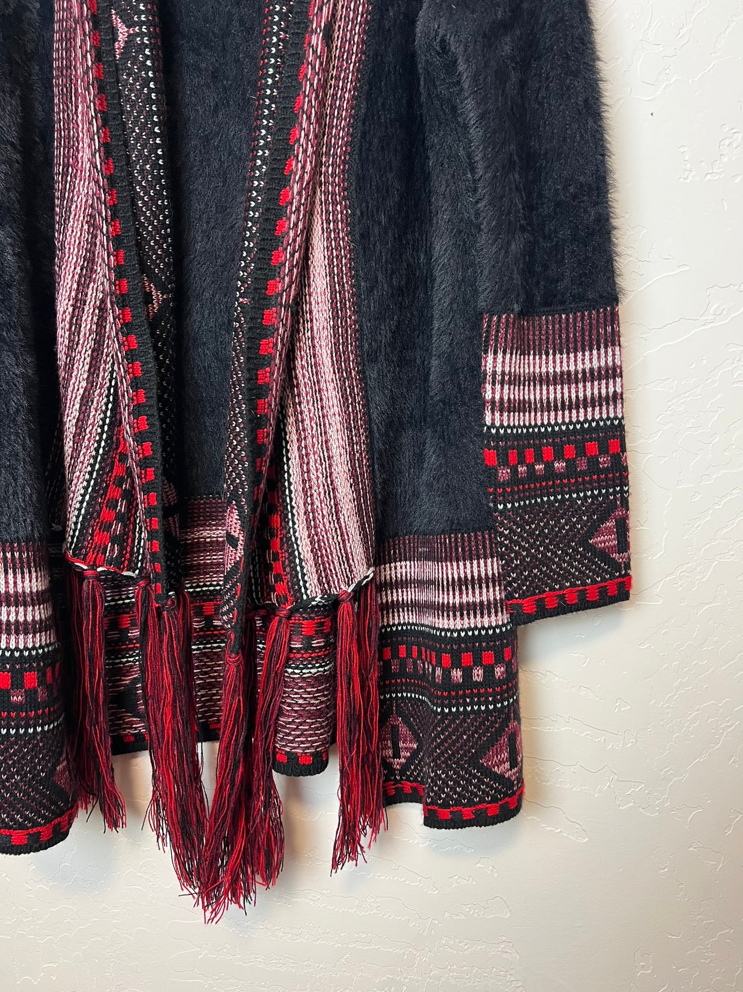 Maxsport Eyelash Fair Isle Fringe Cardigan - S