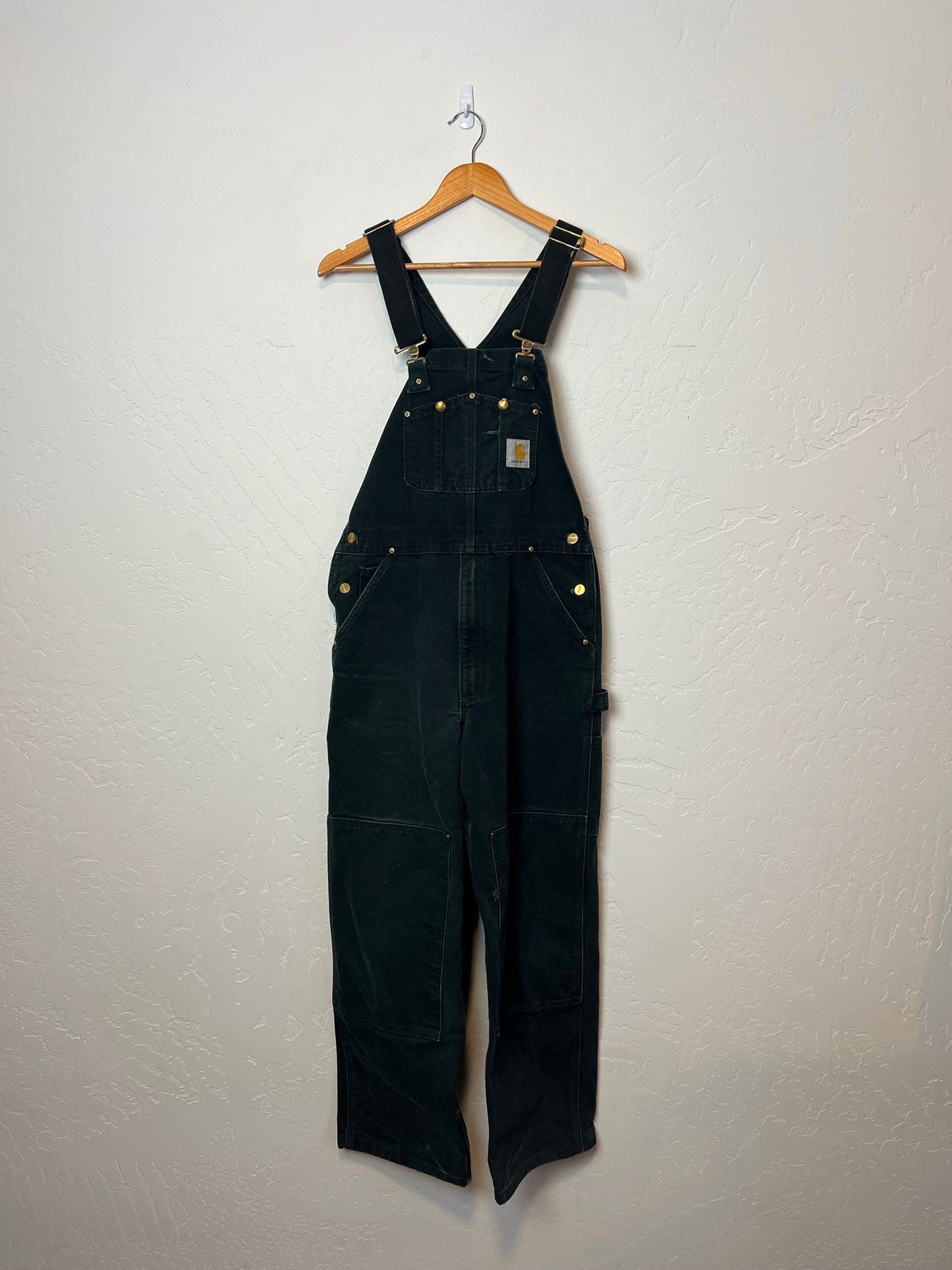 Carhartt Black Canvas Bib Overalls - Size 34 x 30