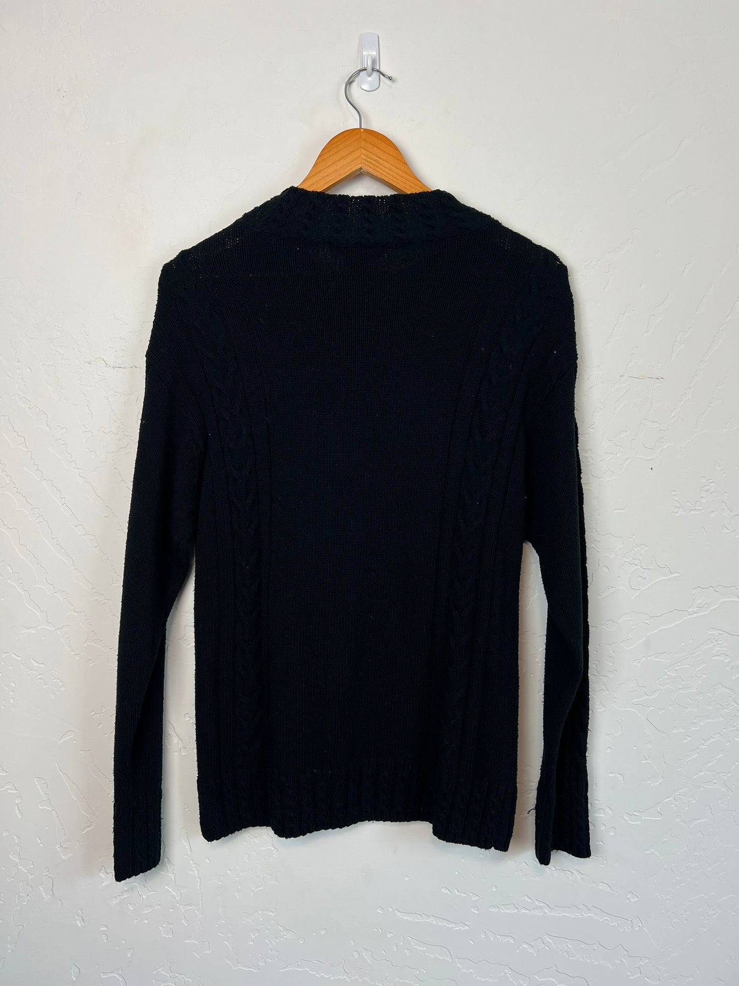 WinterSilks Silk-Cotton Cable Knit Sweater - M