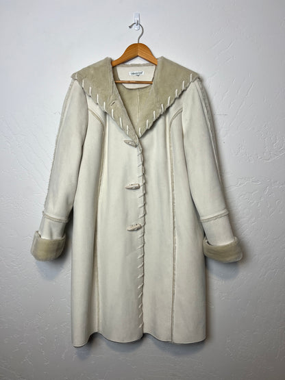 Coldwater Creek Winter White Faux Fur Coat - Size M