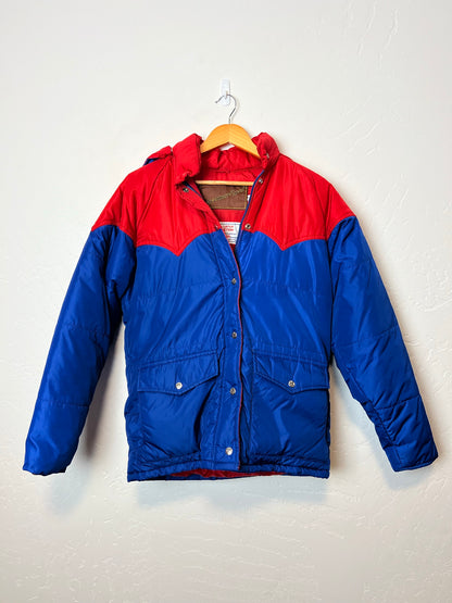 Adventure Gear Blue & Red Down Puffer Jacket - Size M