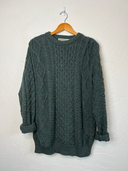 Aran Crafts Ireland Cable Knit Fisherman Sweater - L