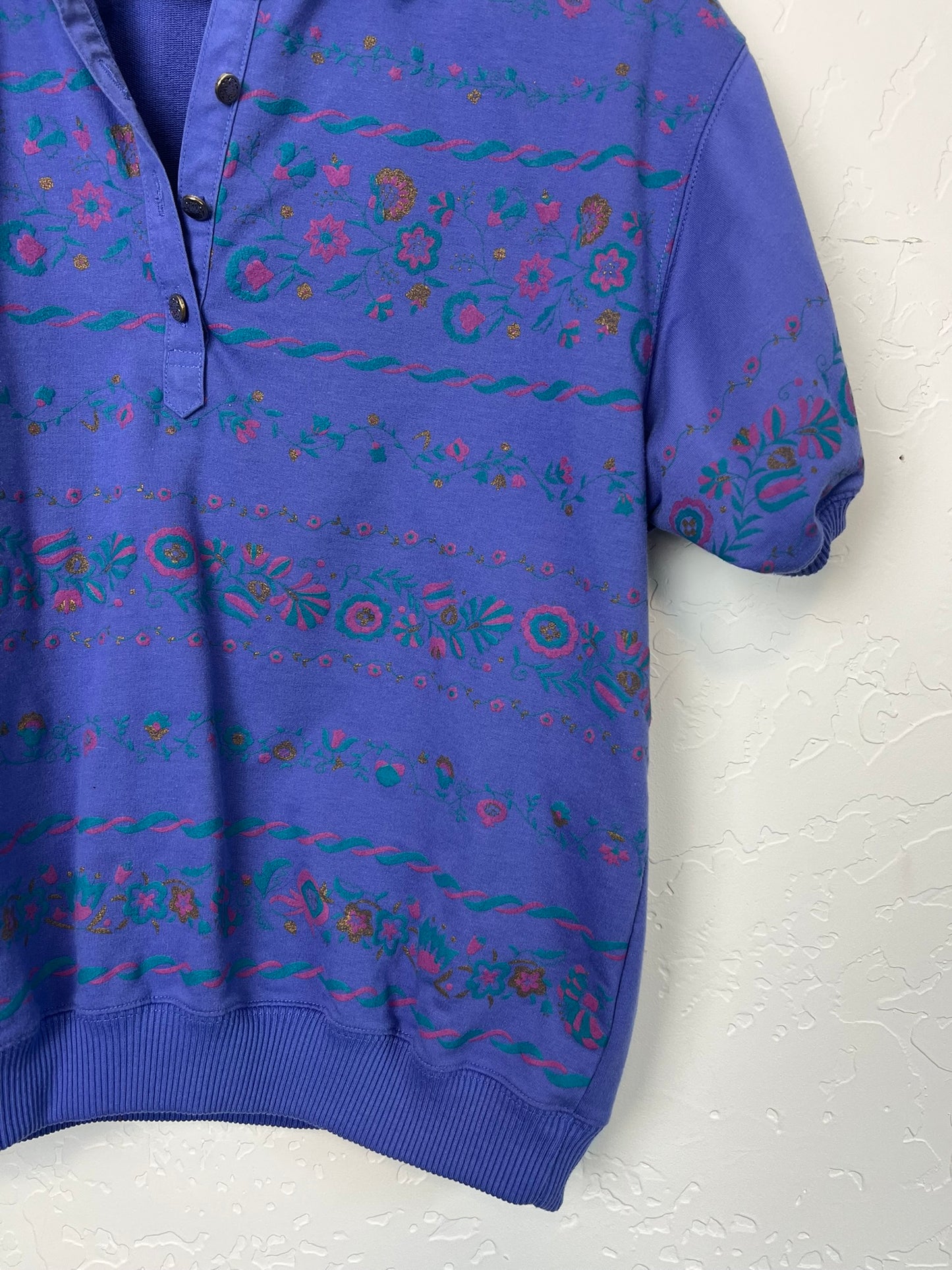 Blast Floral Polo Sweatshirt - M