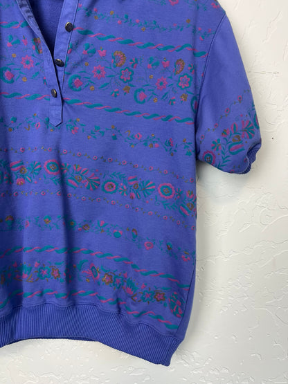 Blast Floral Polo Sweatshirt - M