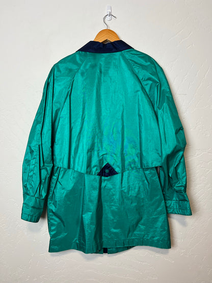 Cabin Creek Petites Teal Iridescent Windbreaker - Size M Petite