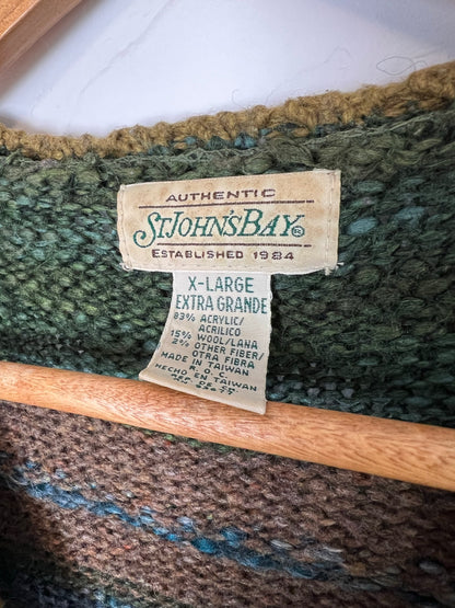 St. John's Bay Striped Wool Sweater Vest - Size XL