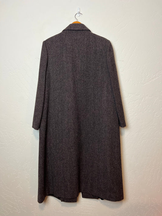 J.G. Hook Herringbone Wool Overcoat - M