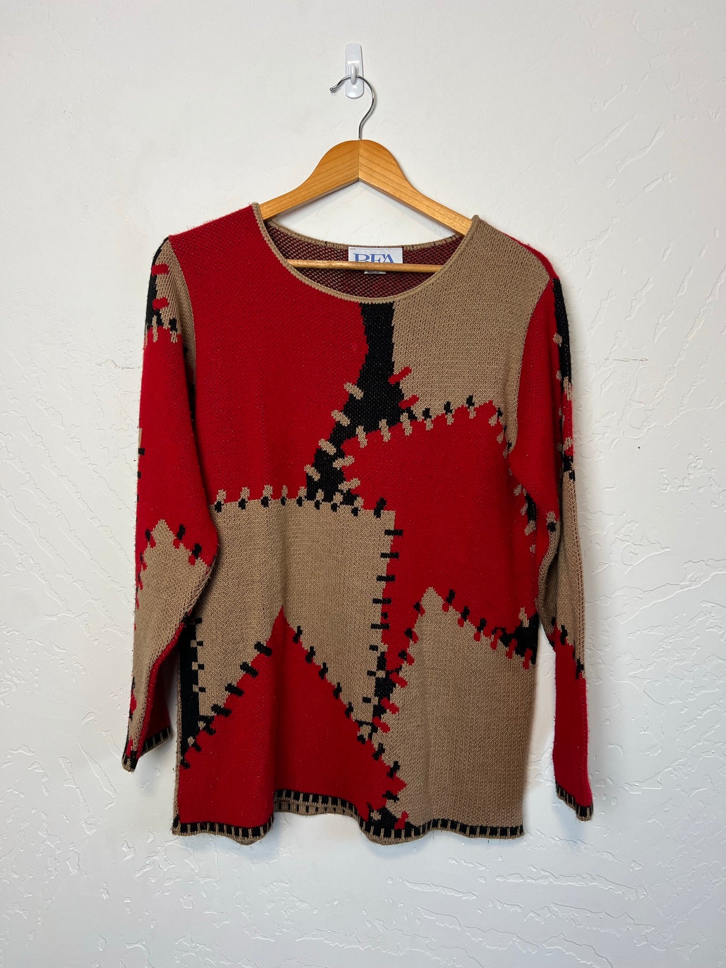 BFA Classics Abstract Patchwork Sweater - L