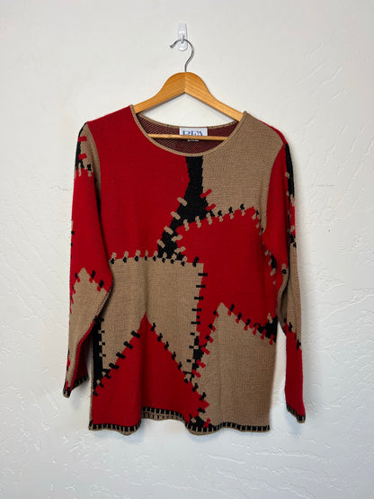 BFA Classics Abstract Patchwork Sweater - L