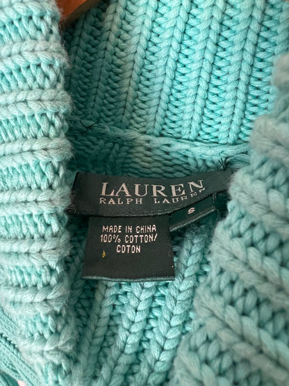 Lauren Ralph Lauren Turquoise Cable Knit Cotton Sweater - Size S