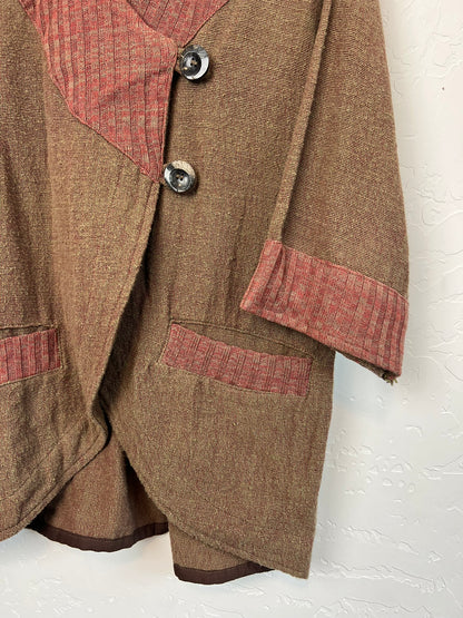 Tribe Hand Woven Cotton Wrap Jacket - S