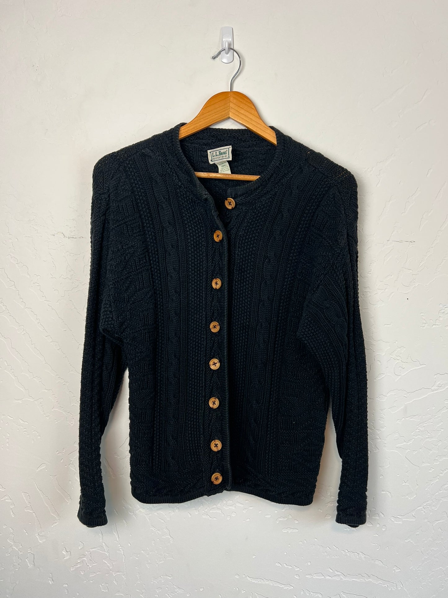 L.L. Bean Cable Knit Cotton Cardigan - Women's S