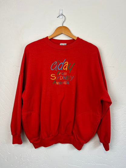 Kanley G'day from Sydney Australia Embroidered Sweatshirt - XL