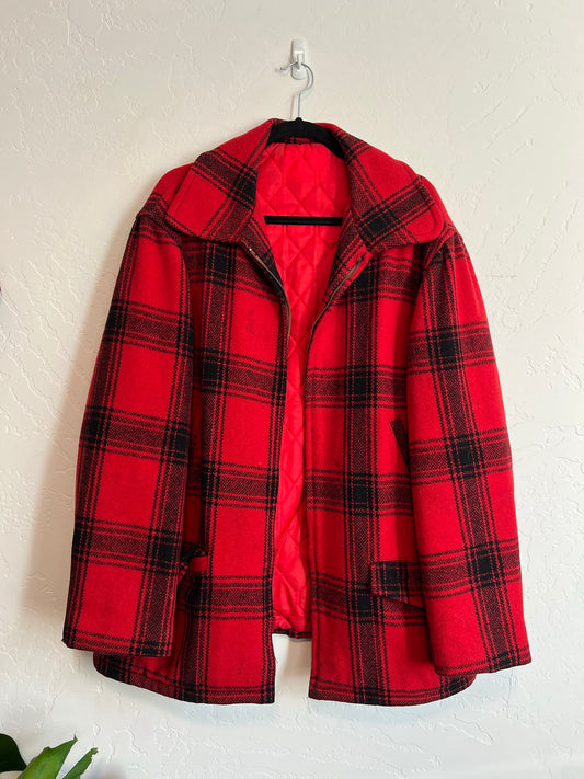 Woolrich Buffalo Plaid Wool Jacket with Quilted Lining - Size 46