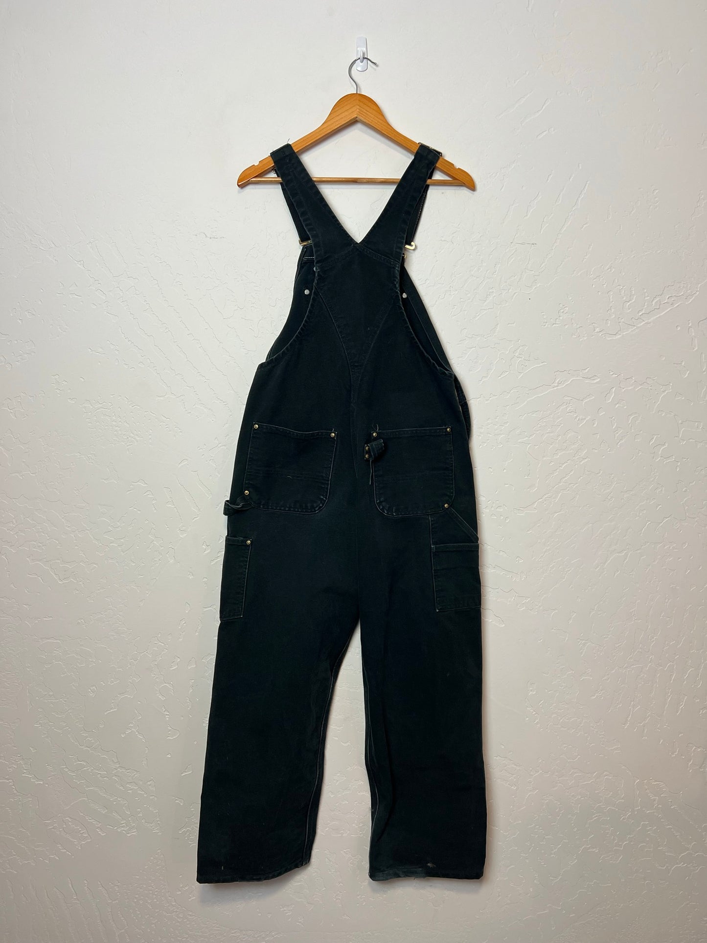 Carhartt Black Canvas Bib Overalls - Size 34 x 30