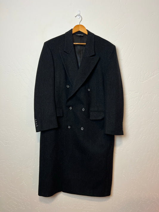 Christian Dior Monsieur Charcoal Wool Overcoat - Size XL