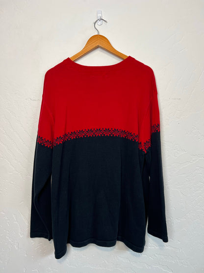 Eddie Bauer Red & Black Nordic Sweater - Size XL