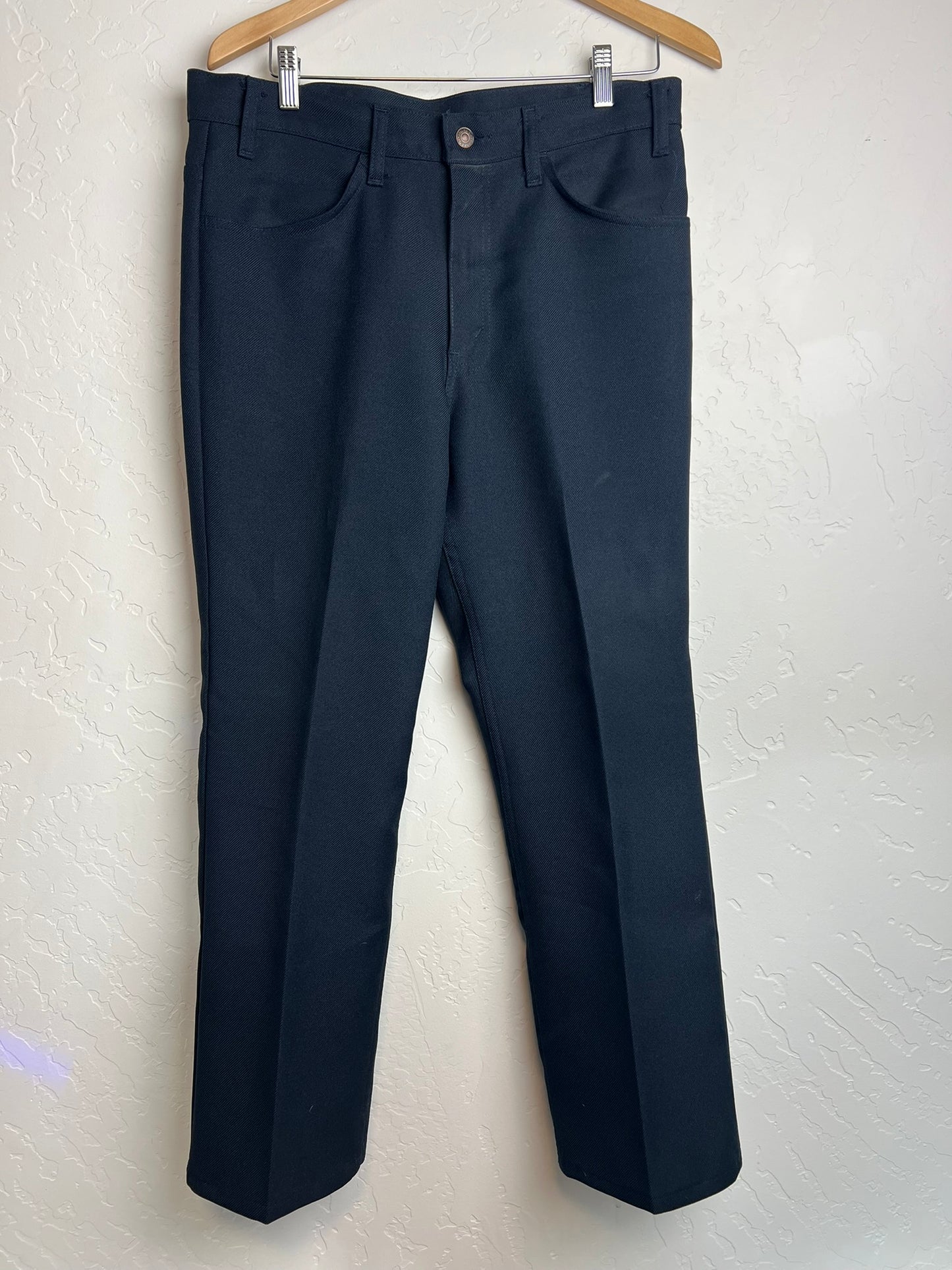 Levi's Navy Polyester Sta-Prest Trousers - 34
