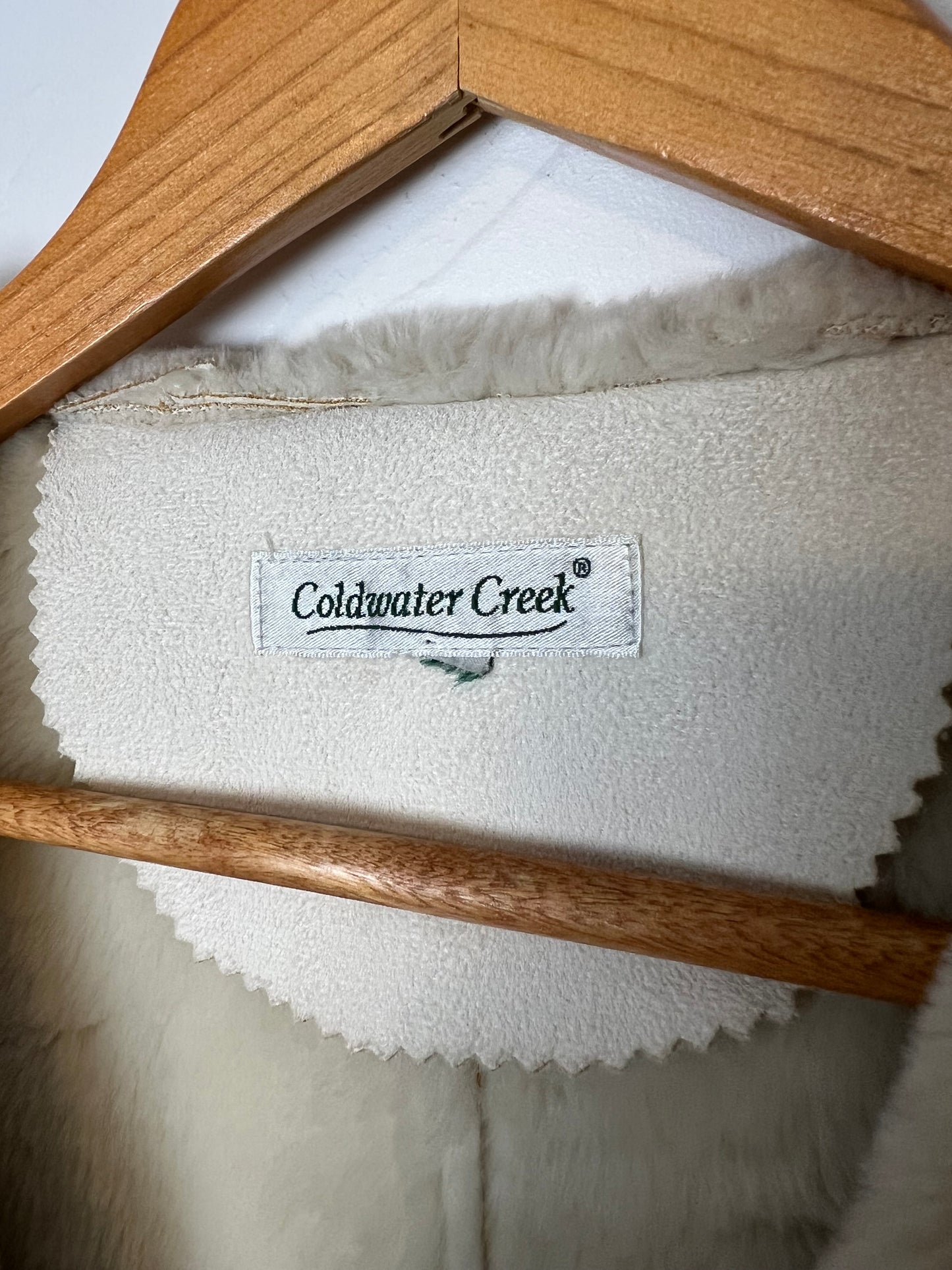 Coldwater Creek Winter White Faux Fur Coat - Size M
