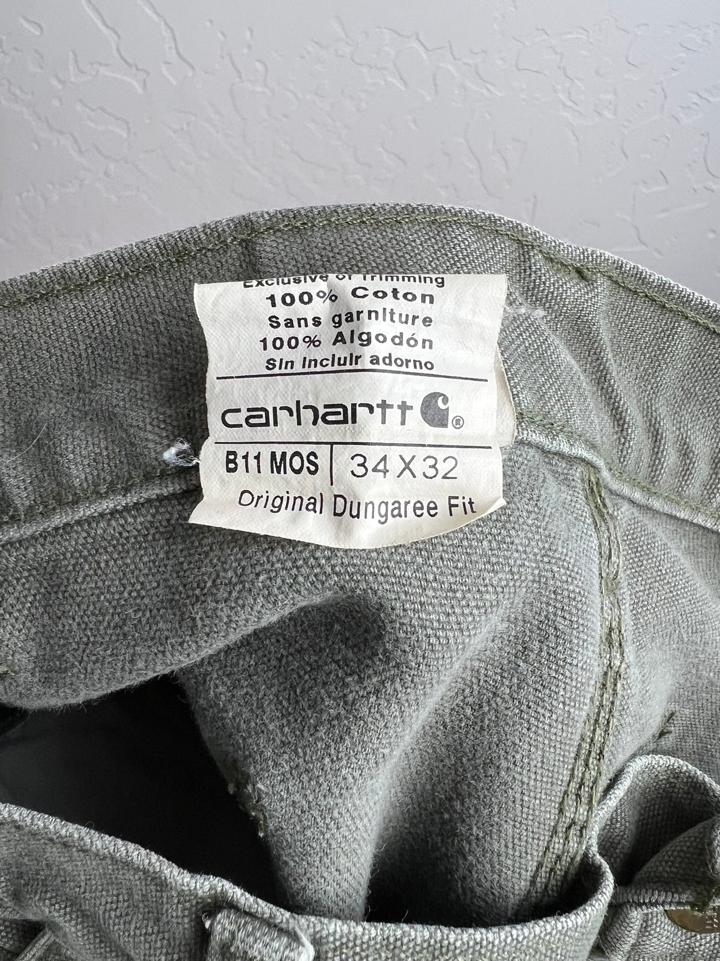 Carhartt B11 Moss Duck Work Dungaree - 34x32