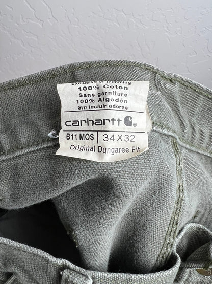 Carhartt B11 Moss Duck Work Dungaree - 34x32