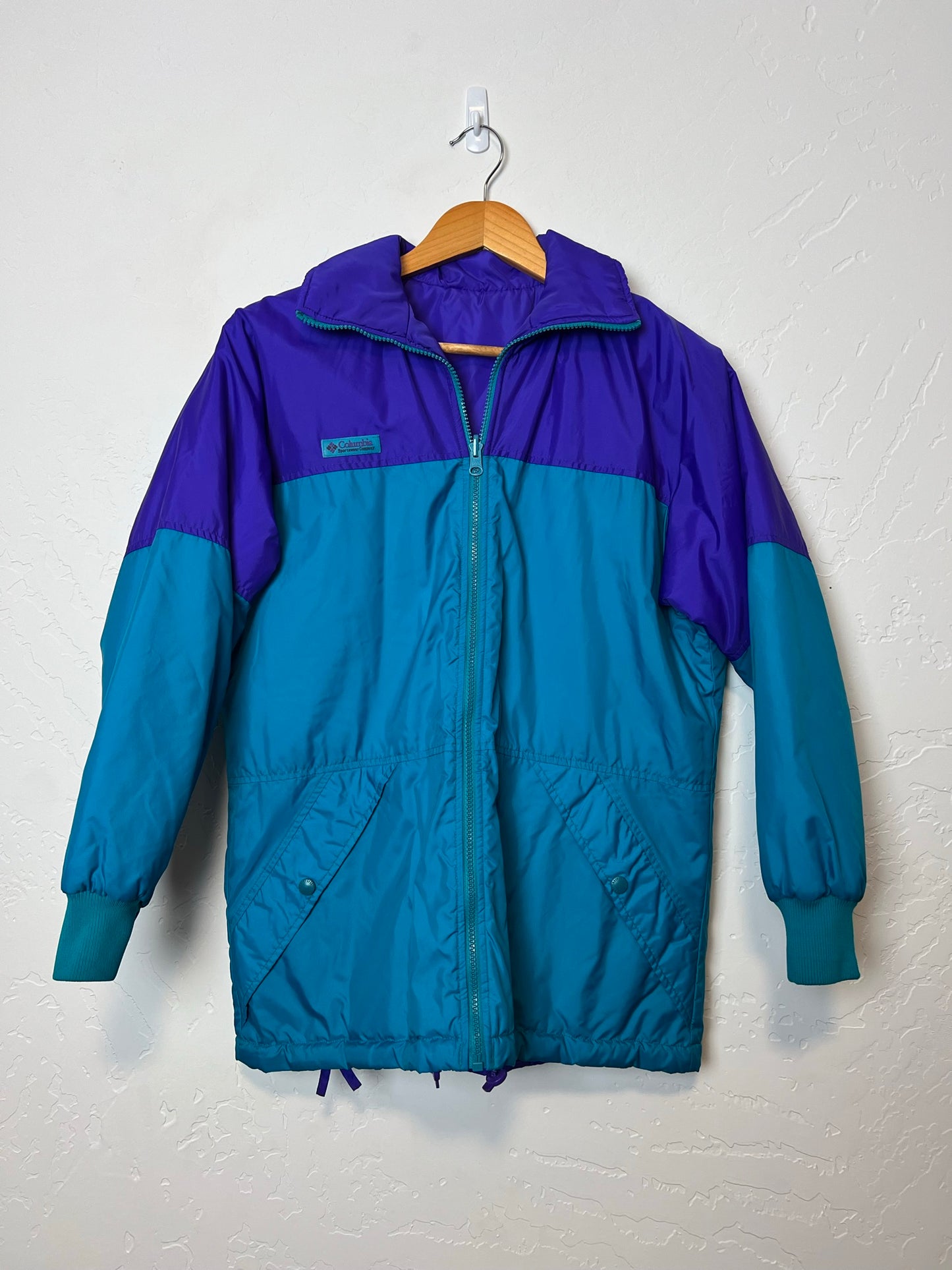 Columbia Sportswear Purple & Teal Color-Block Ski Jacket - Size S