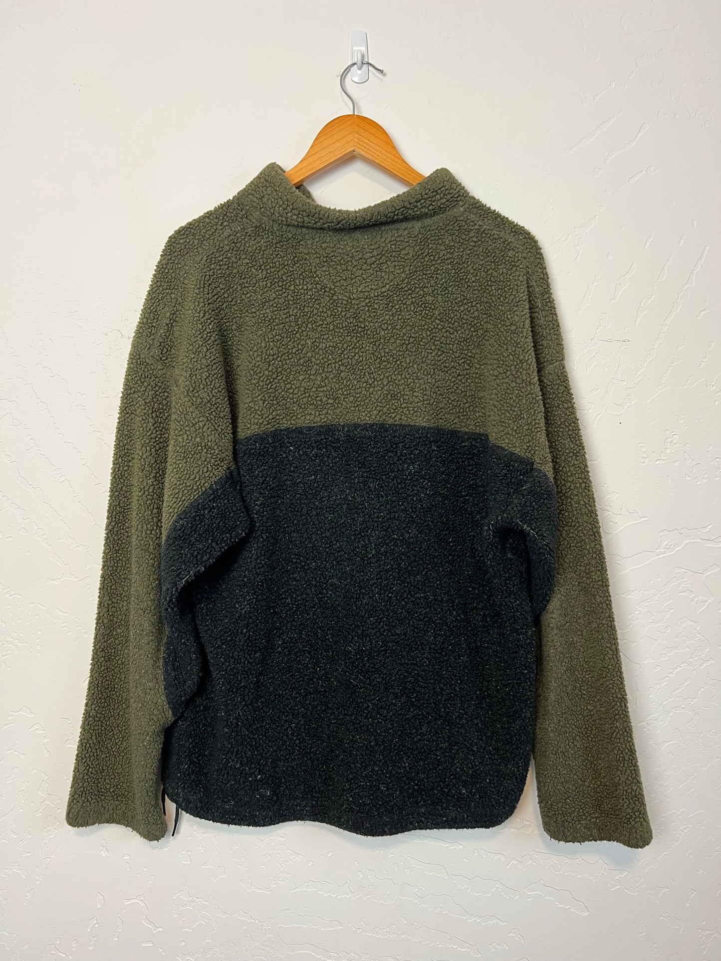 FMF Jackson Hole Olive & Black Sherpa Fleece Snap Pullover - Size XL