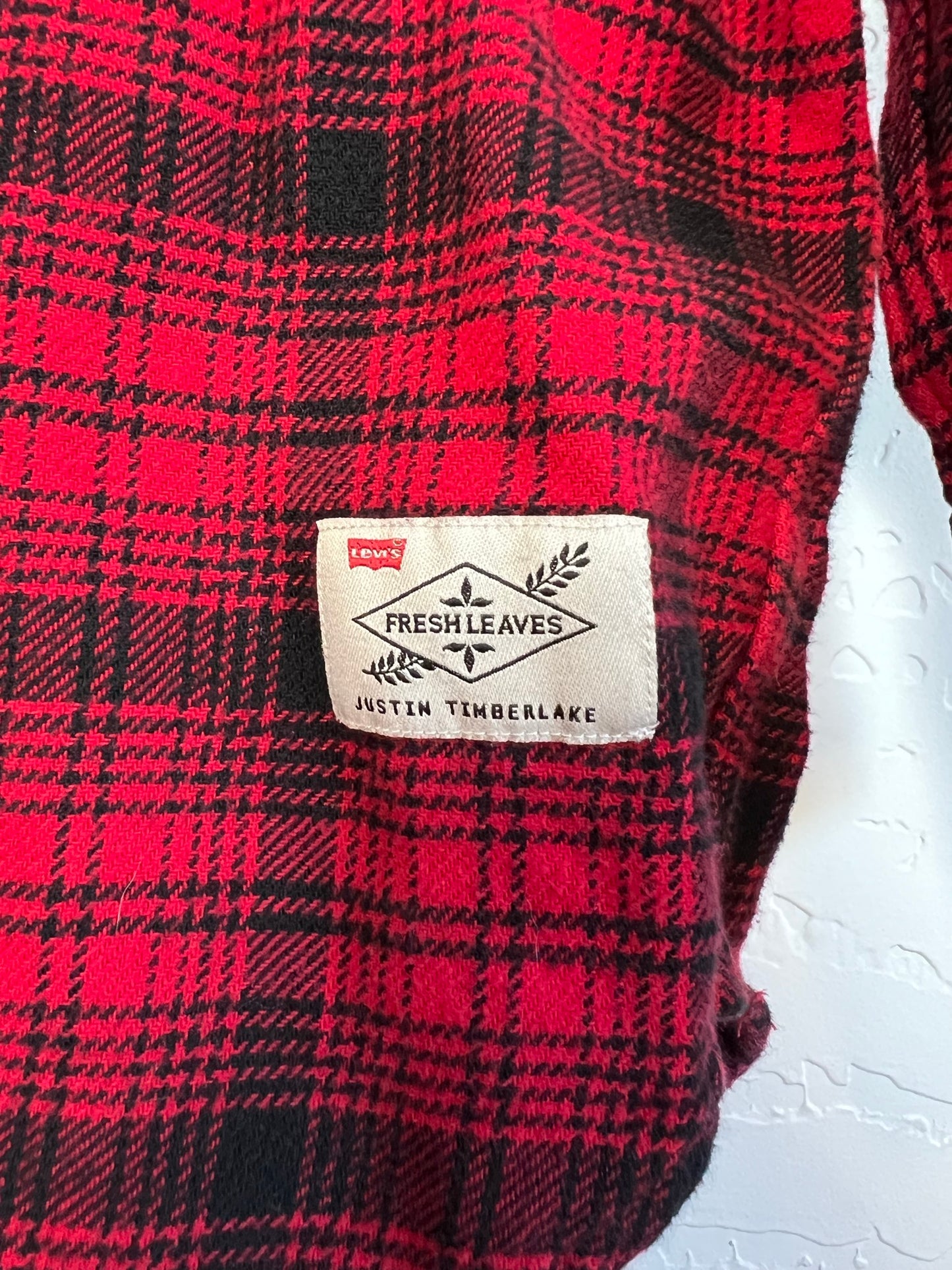 Levi's x Justin Timberlake Fresh Leaves Red Plaid Flannel - Size L