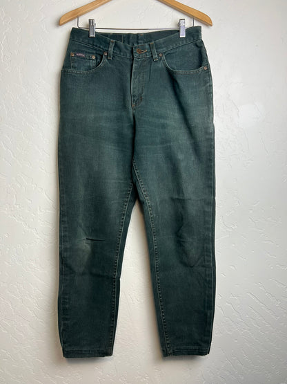 Riders Faded Green High-Waist Denim - 30