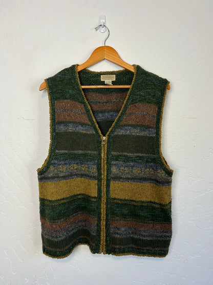 St. John's Bay Striped Wool Sweater Vest - Size XL