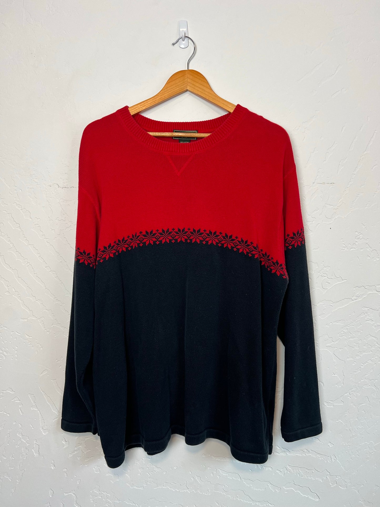 Eddie Bauer Red & Black Nordic Sweater - Size XL